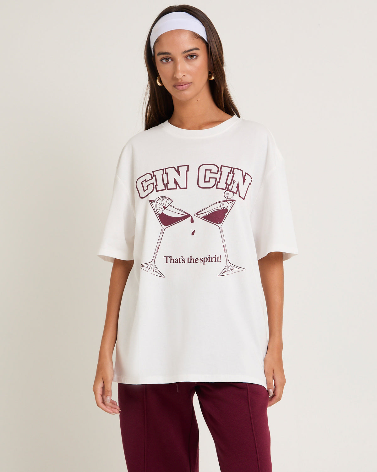 Cin Cin Oversized T-Shirt WHITE