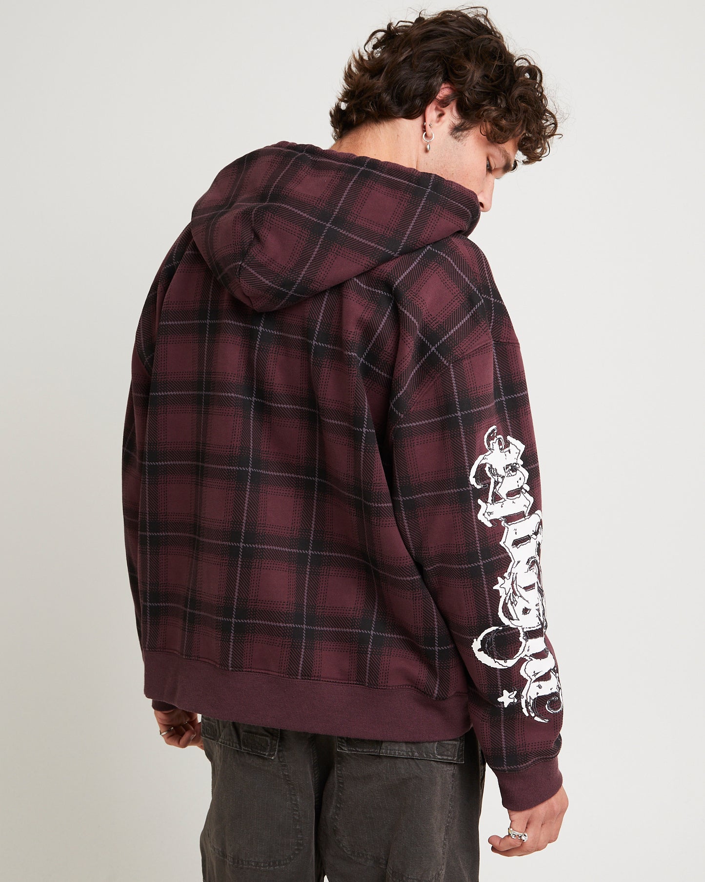 Yard Check Zip Through Hoodie
