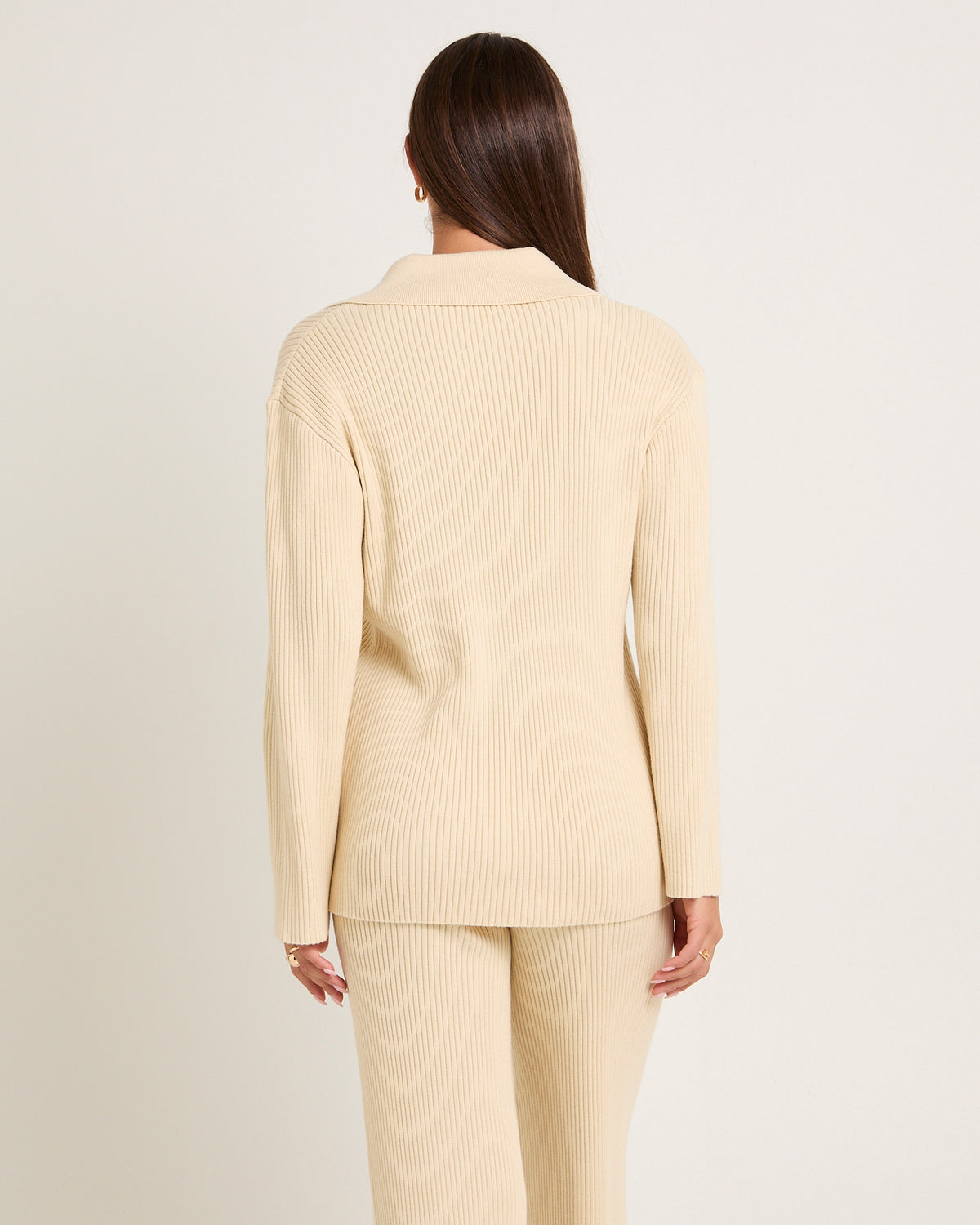 Stella Ribbed Knit Sweater IVORY