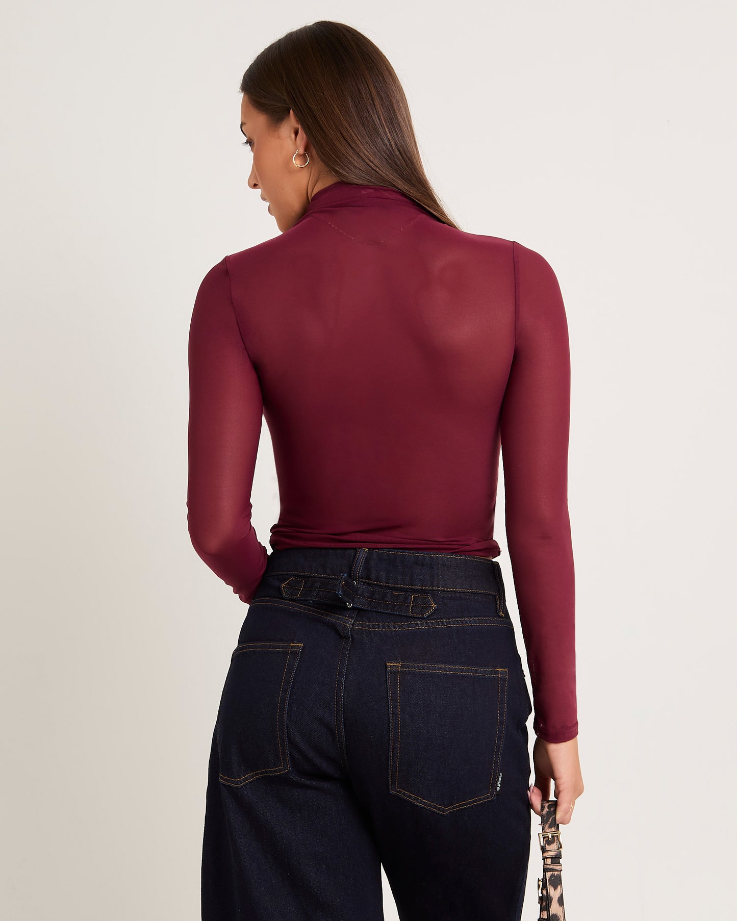 Tae Twist Detail Mesh Turtleneck