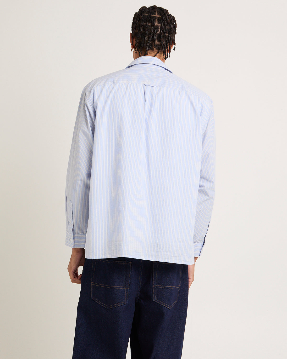 Murphy Stripe Poplin Long Sleeve Shirt BLUE