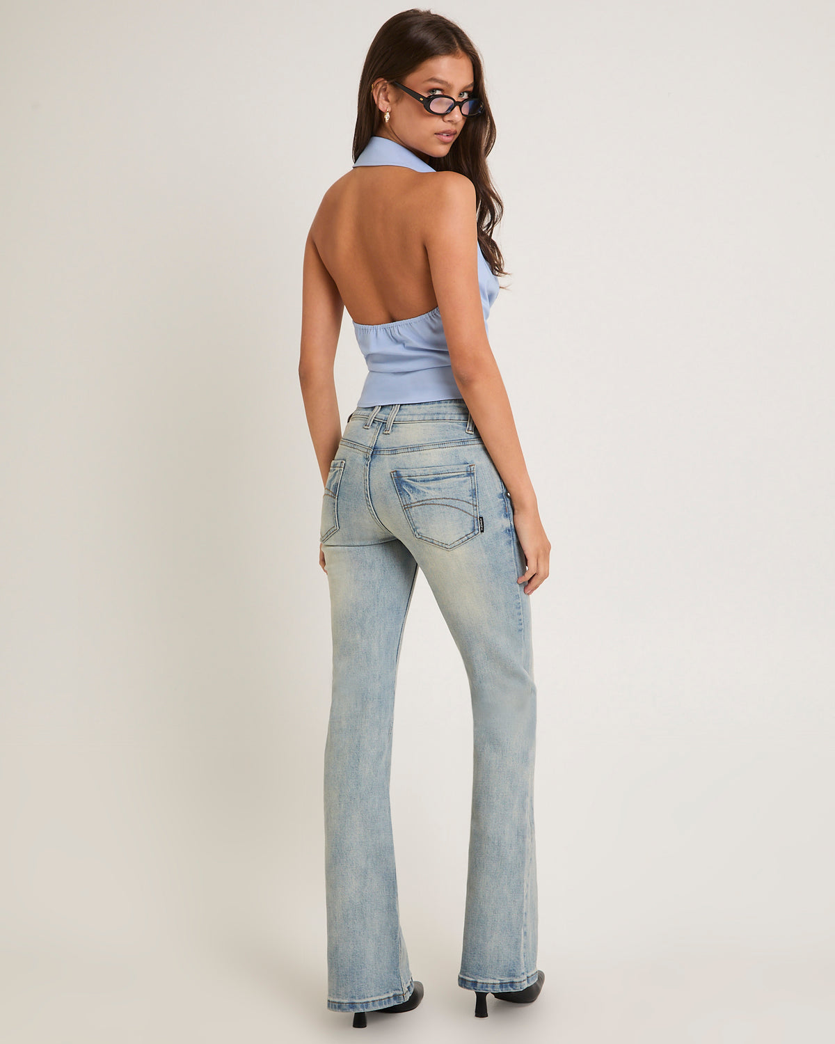 Rita Low Rise Flare Denim Jeans VINTAGE TINT BLUE