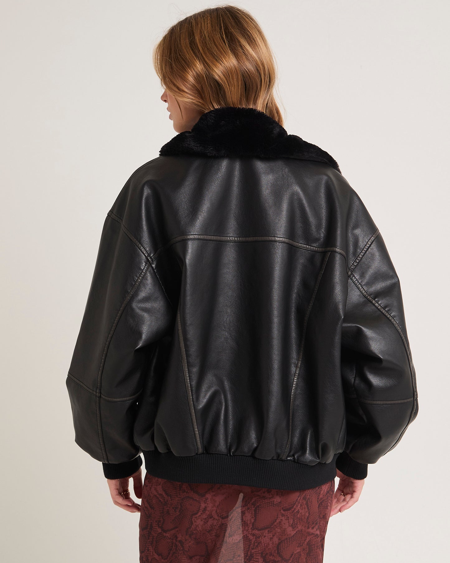 Cody Fur Trim Distressed PU Jacket