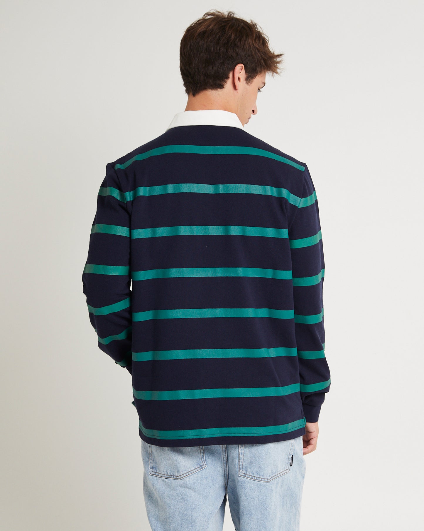 Rugby Stripe Long Sleeve Polo