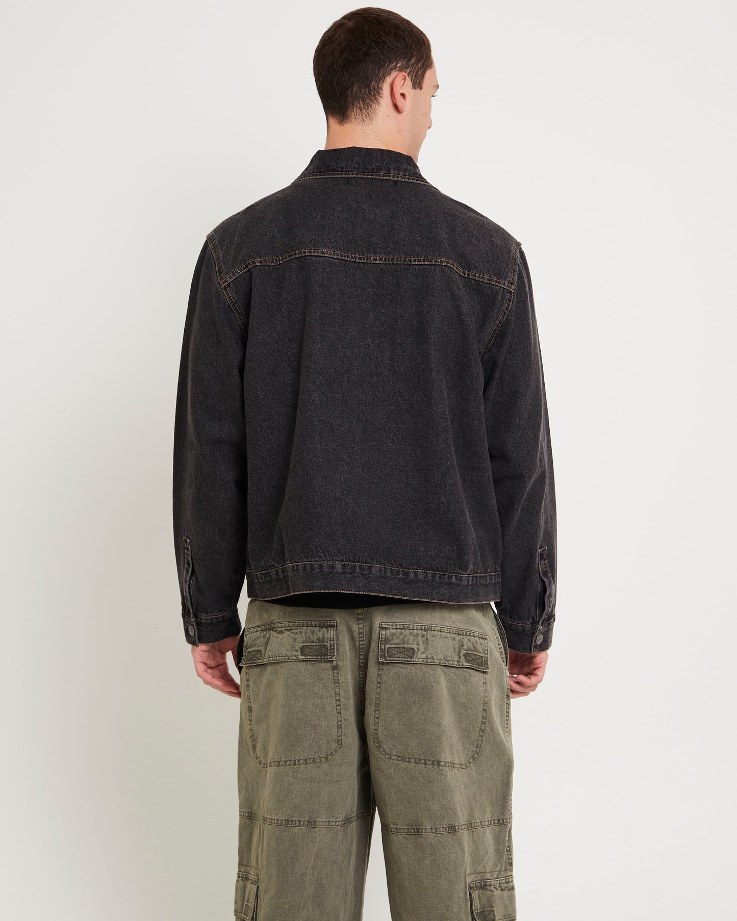 Halls Cropped Harrington Denim Jacket