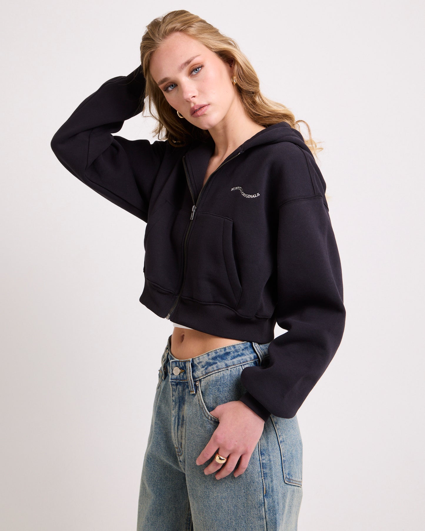 Hawaii Route 94 Cropped Zip Hoodie
