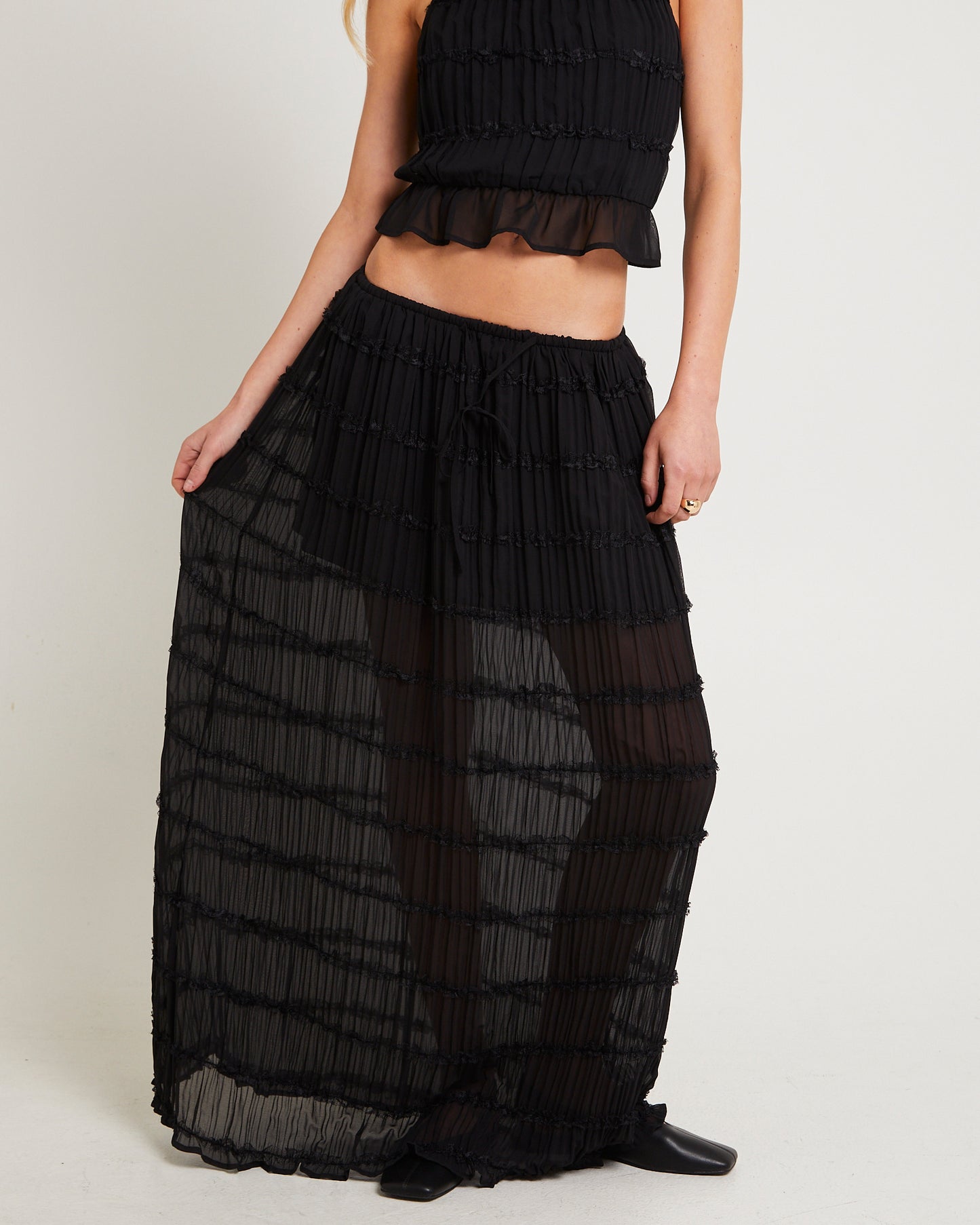 Alda Shirred Maxi Skirt
