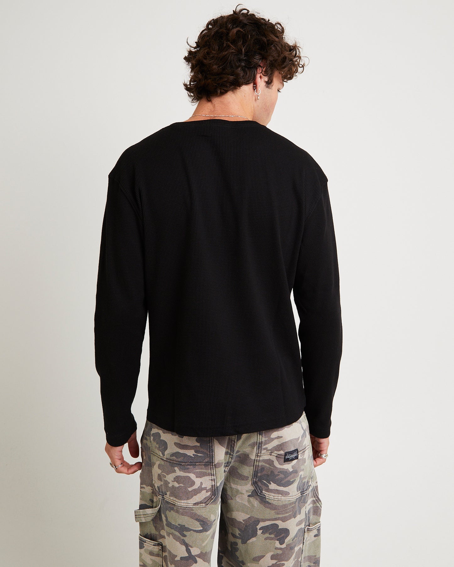 Long Sleeve Waffle Shirt