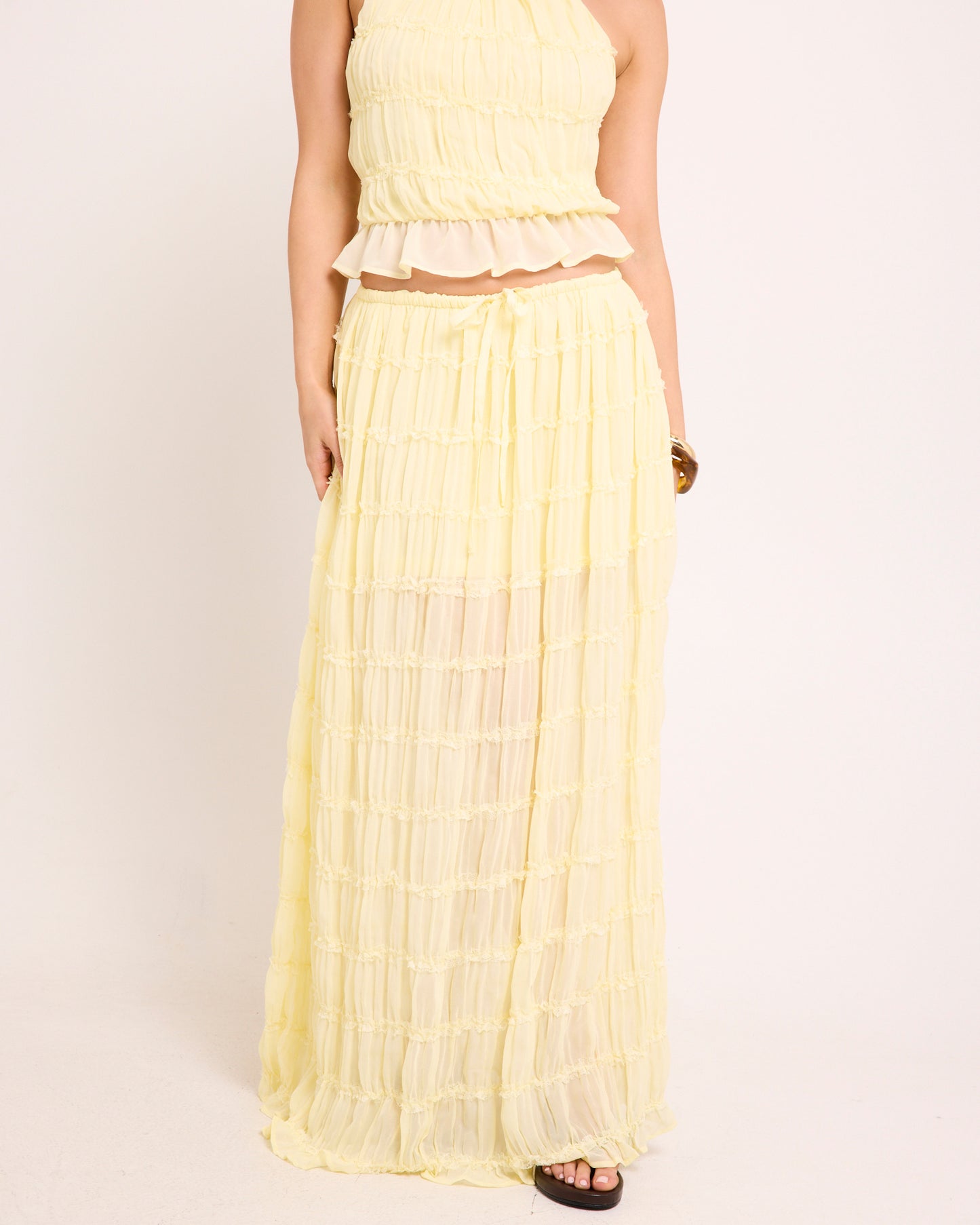 Alda Shirred Maxi Skirt