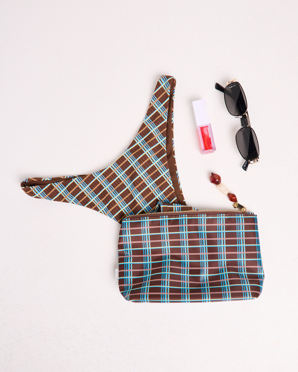 Waterproof Cosmetic Bag BROWN CHECK