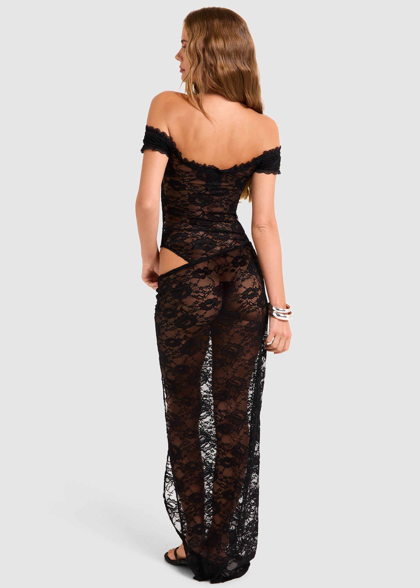 Montana Bodysuit Lace Maxi Dress