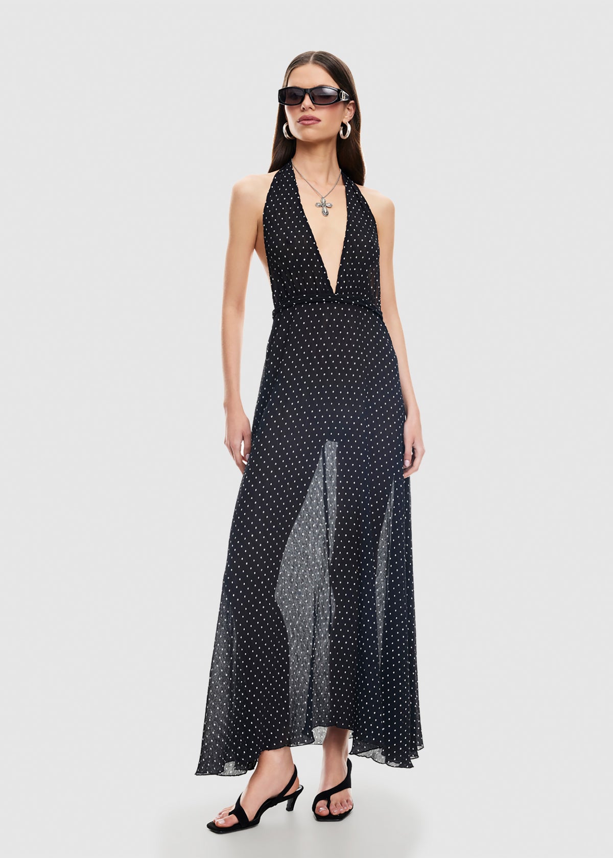 District Maxi Dress ONYX POLKA
