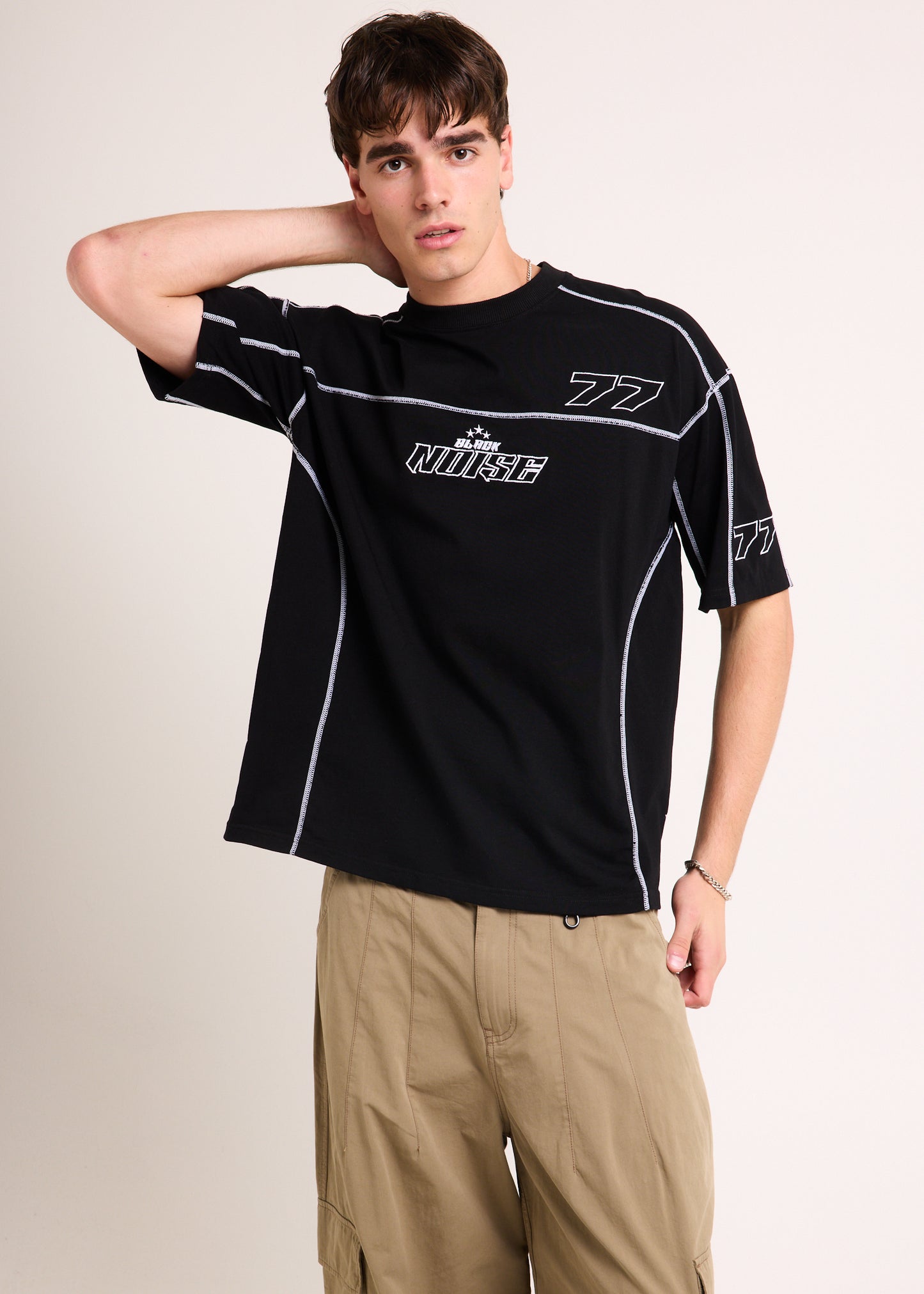 Noise Contrast Jersey T-Shirt