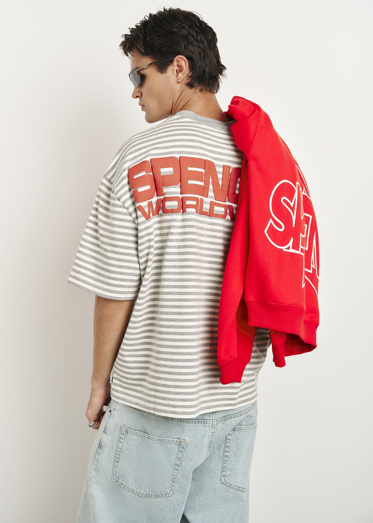Minor  Stripe Short Sleeve T-Shirt GREY