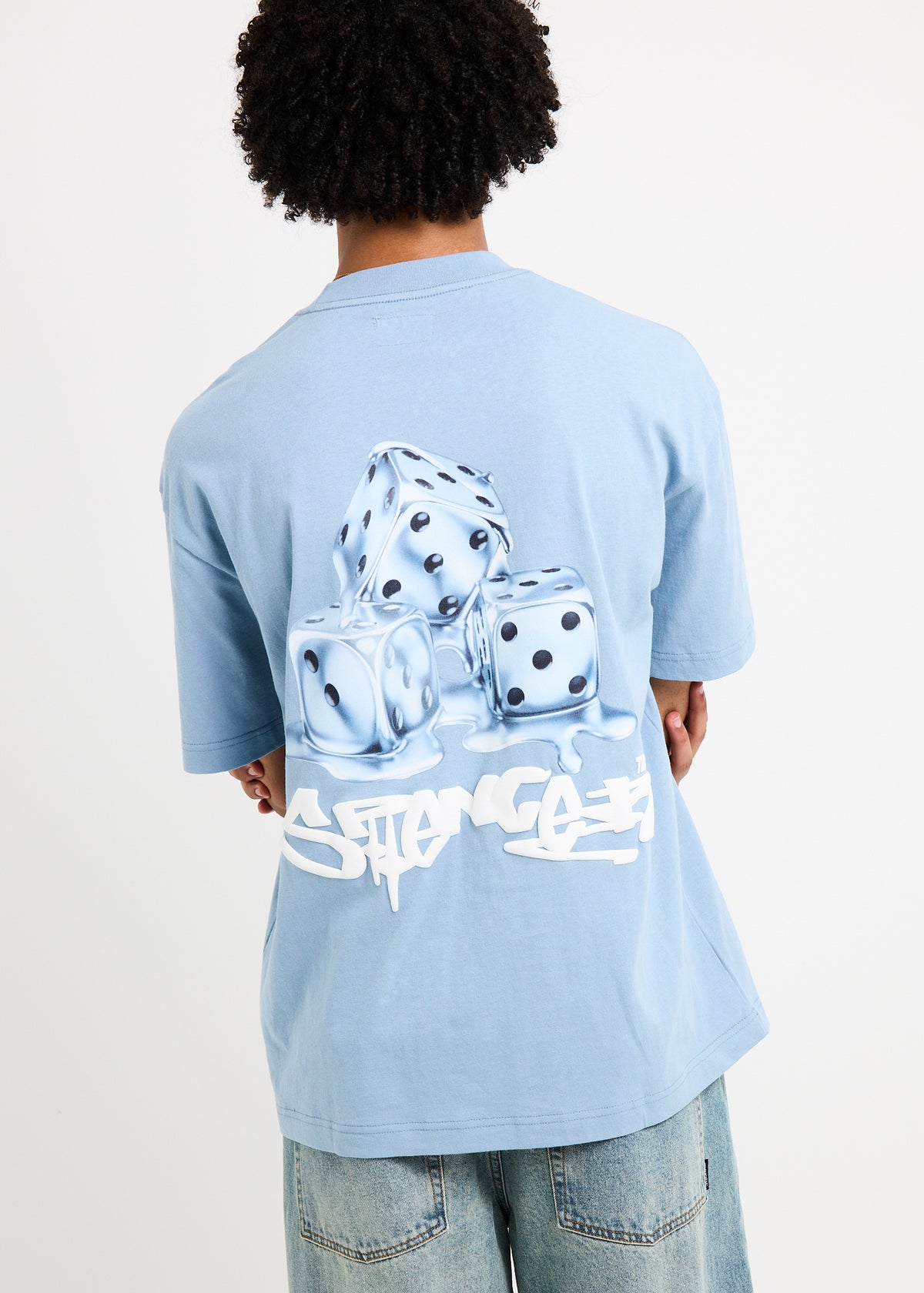 Diced Out T-Shirt WASHED BLUE