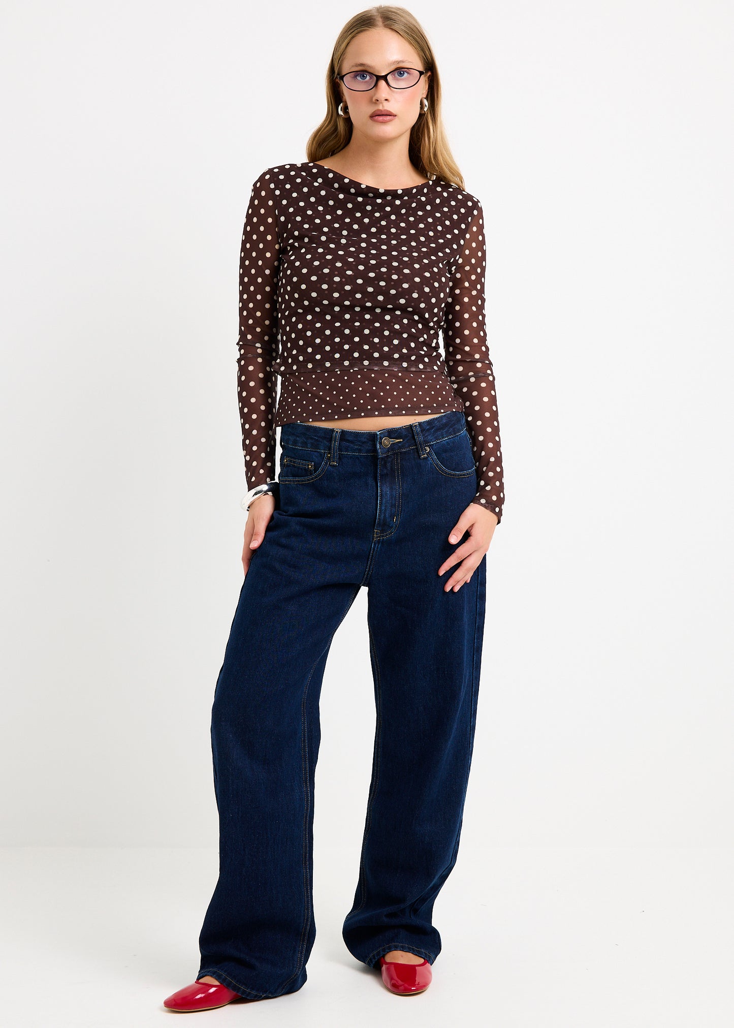 Olivia Spot Mesh Top