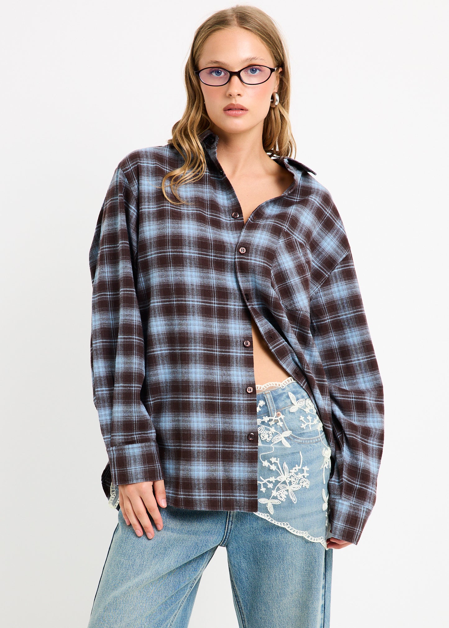 Arlo Plaid Boyfriend Long Sleeve Shirt
