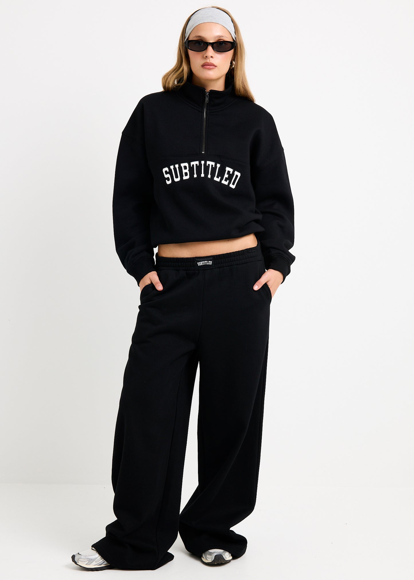 Athletic Wide Leg Fleece Pants