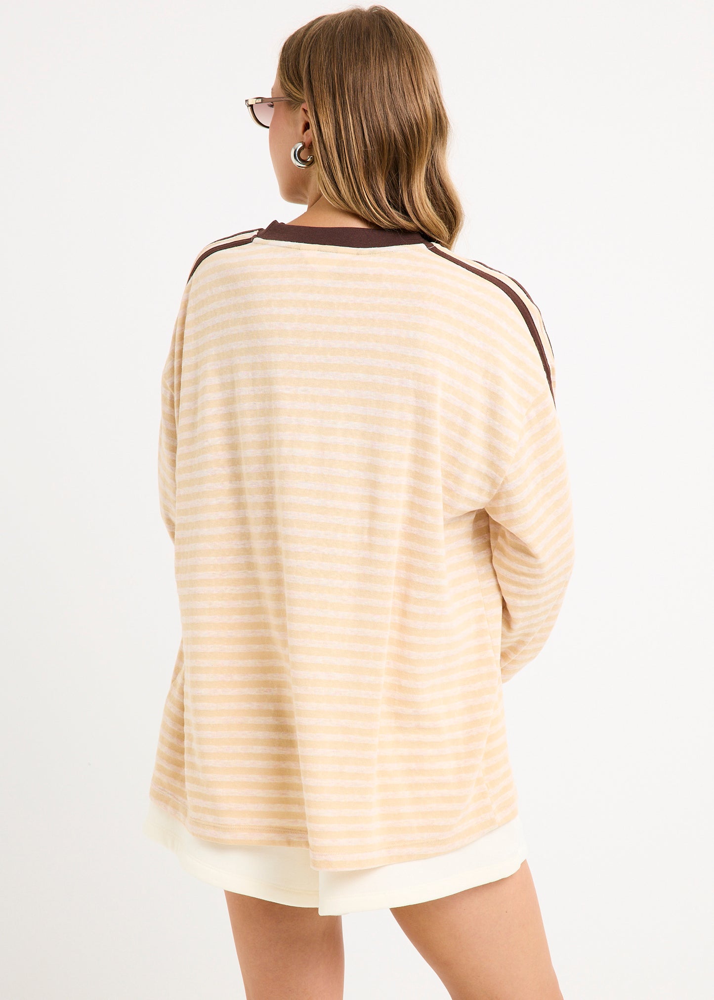 Arizona Contrast Stripe Long Sleeve Top
