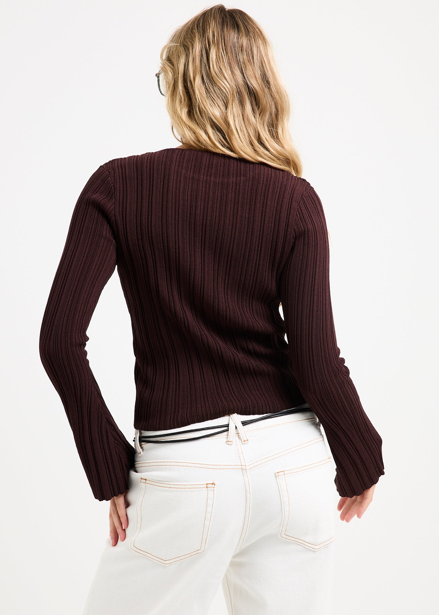 Holland Boat Neck Long Sleeve Knit Top