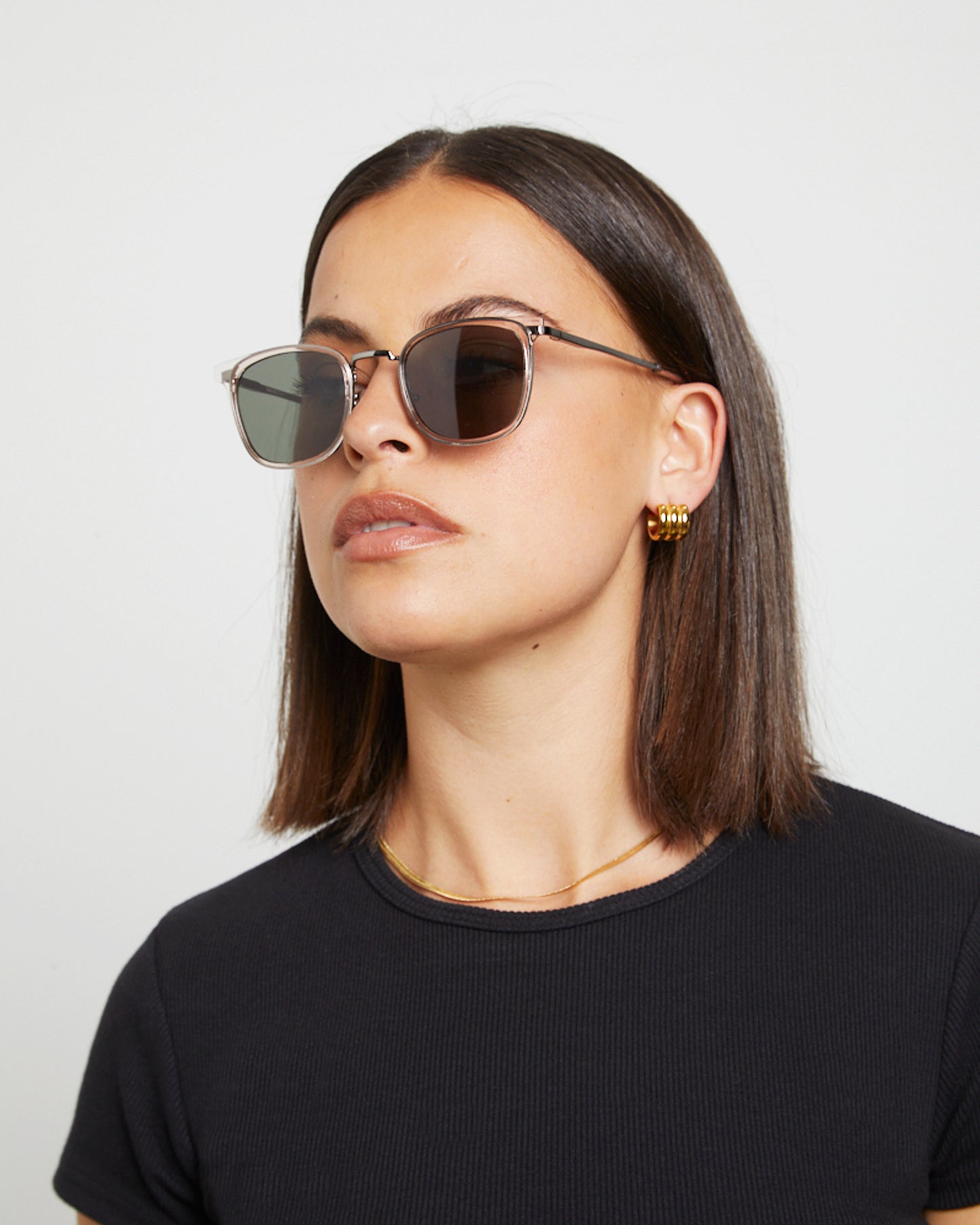 Racketeer Vintage Sunglasses in Clear/Green