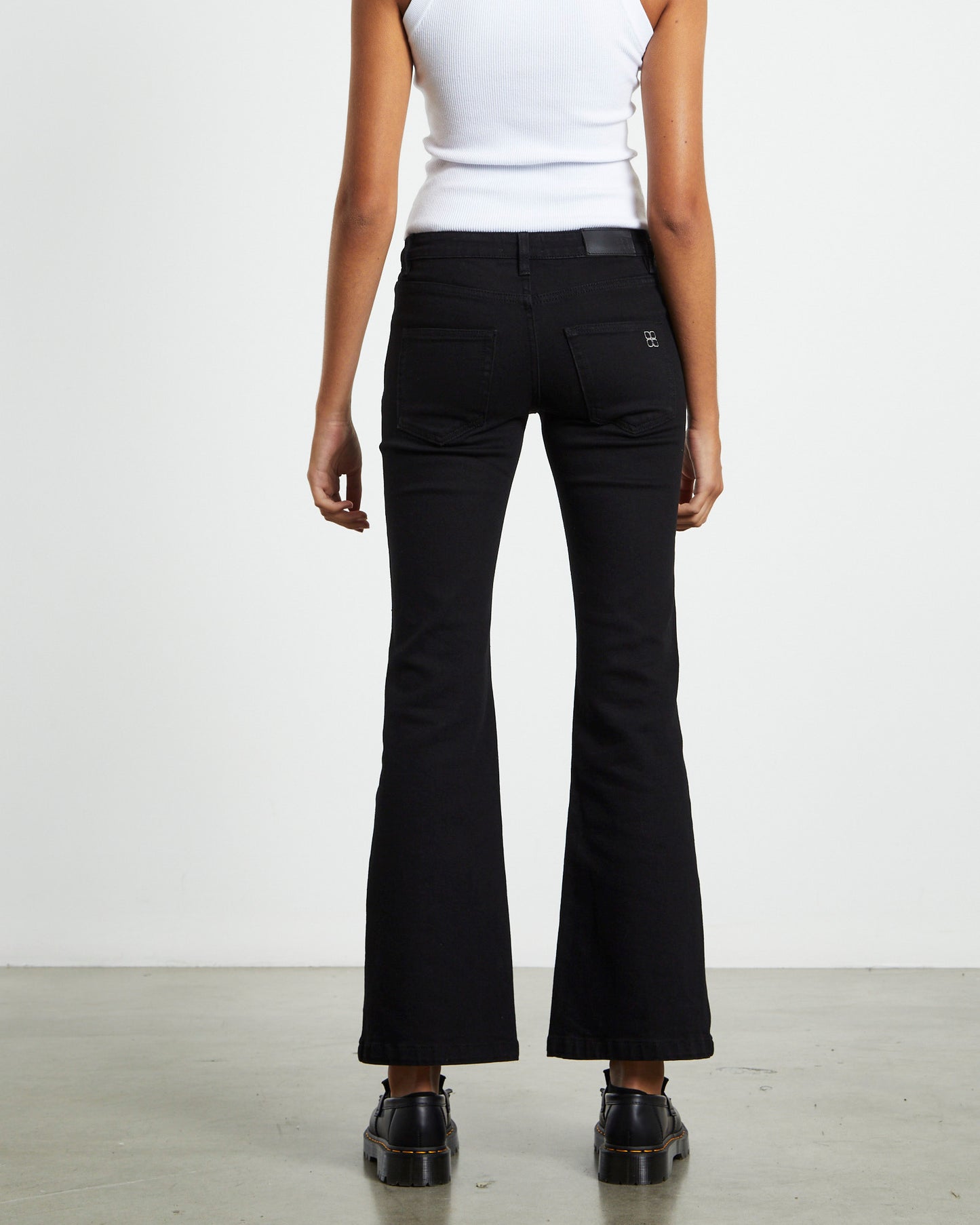 Syd Stretch Low Rise Bootleg Jeans Jet Black