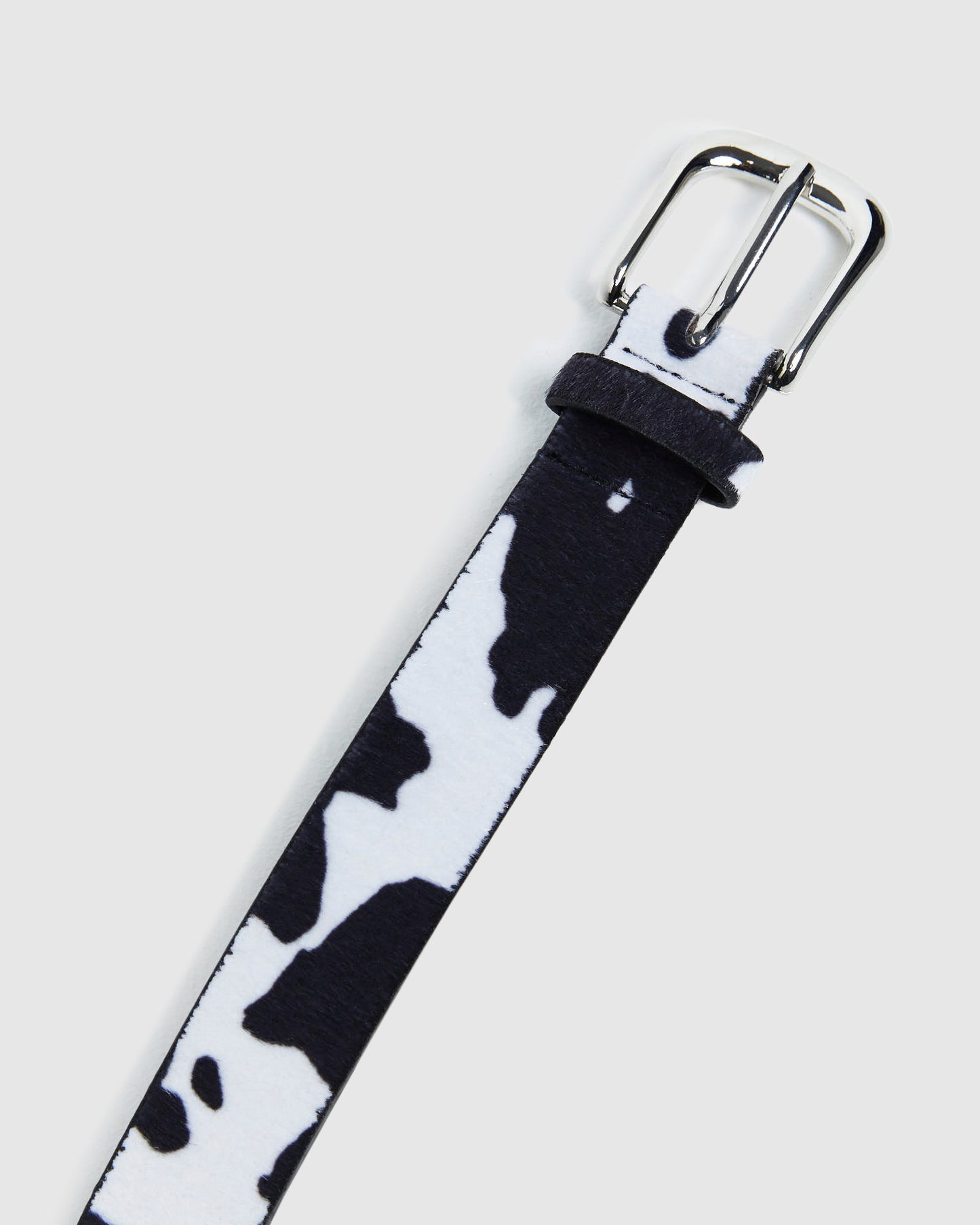Abby Cow Print Belt Black/White