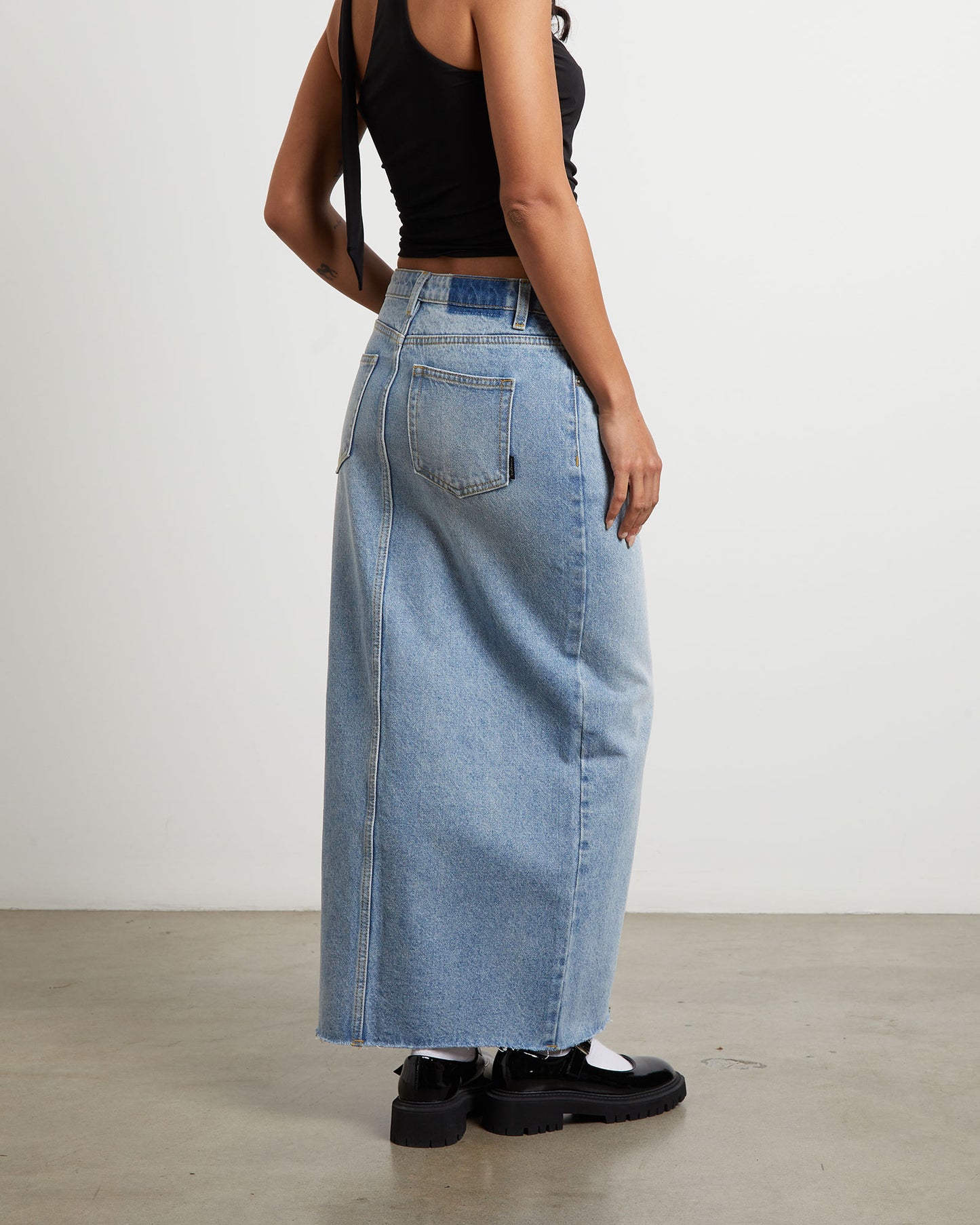Eva Maxi Denim Skirt Hacker Blue