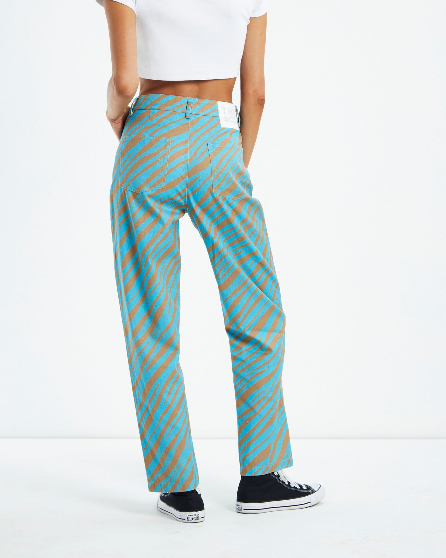 Adi Shelby Hemp Wide Leg Long Pants Blue Stripe