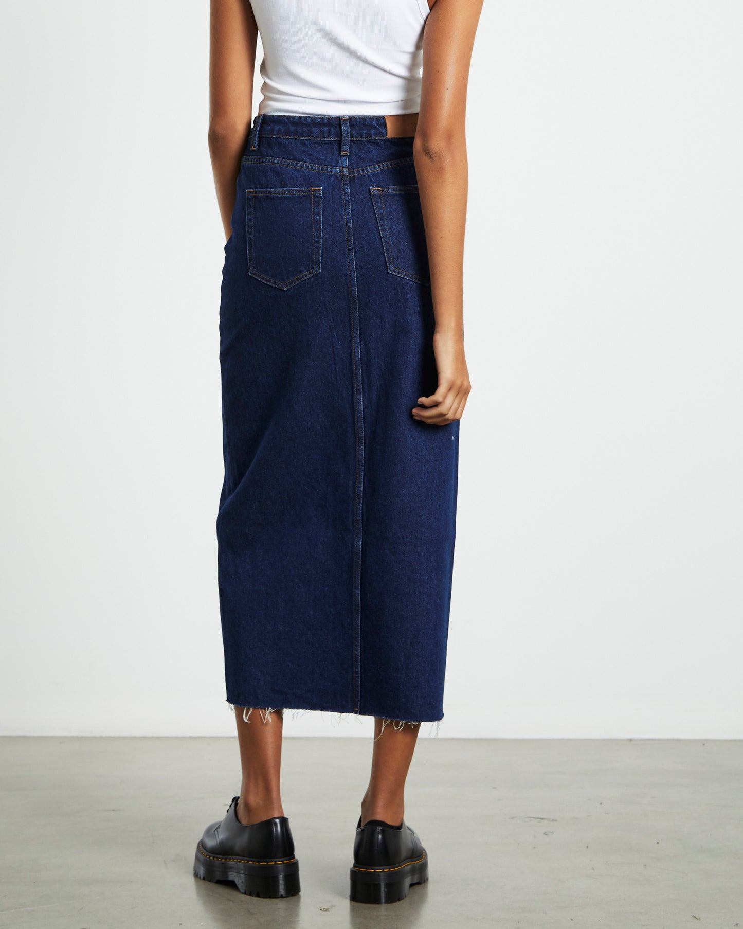 Eva Maxi Denim Skirt Ink Blue