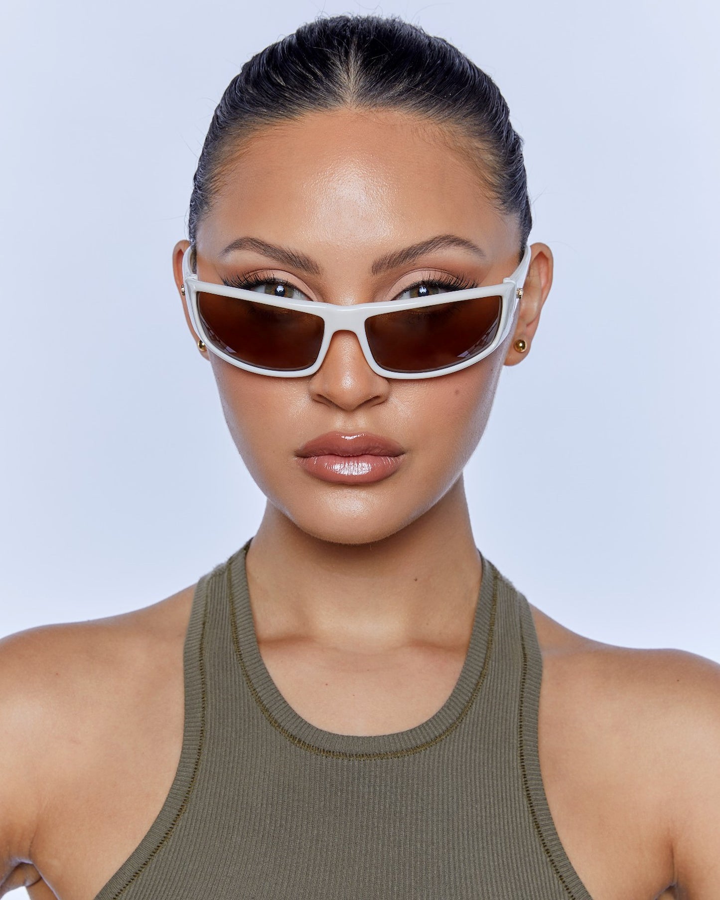 Tempo Sunglasses Ivory Brown Mono