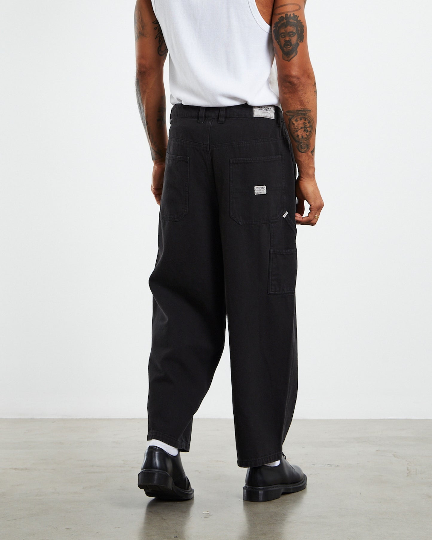 Wide Boy Canvas Carpenter Pants Black