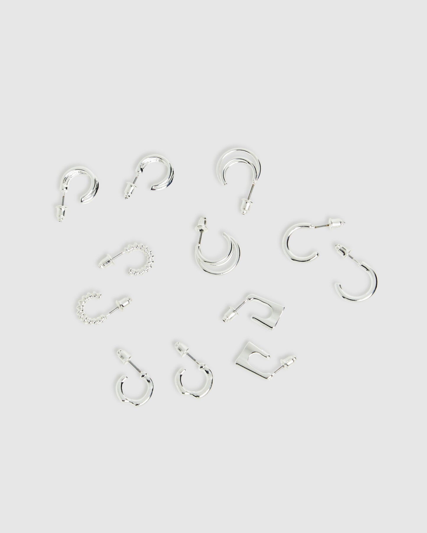 Nora Hoop Earrings Multi Pack Silver