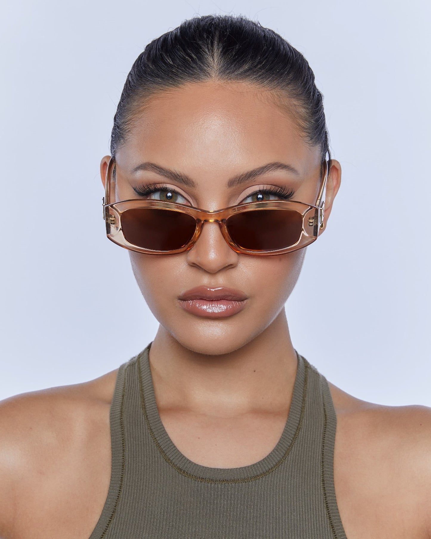 Inez Sunglasses Crystal Tan Brown Mono