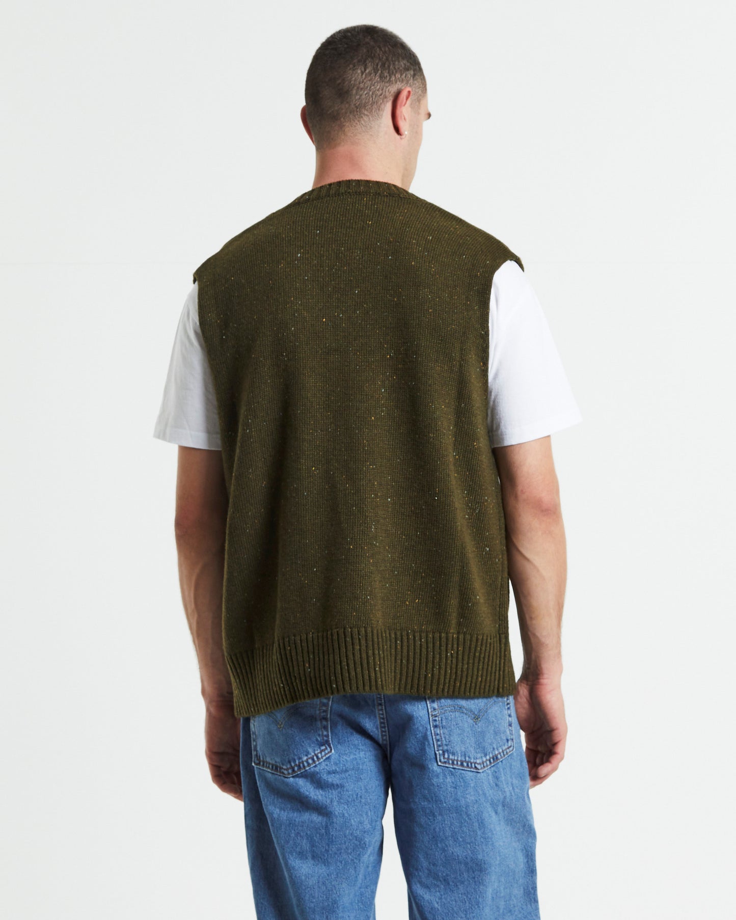 Sunday Knitted Box Vest Olive