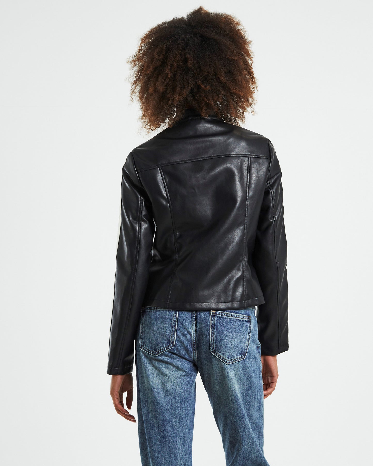 Tenille Racing Stripe Moto Jacket Black