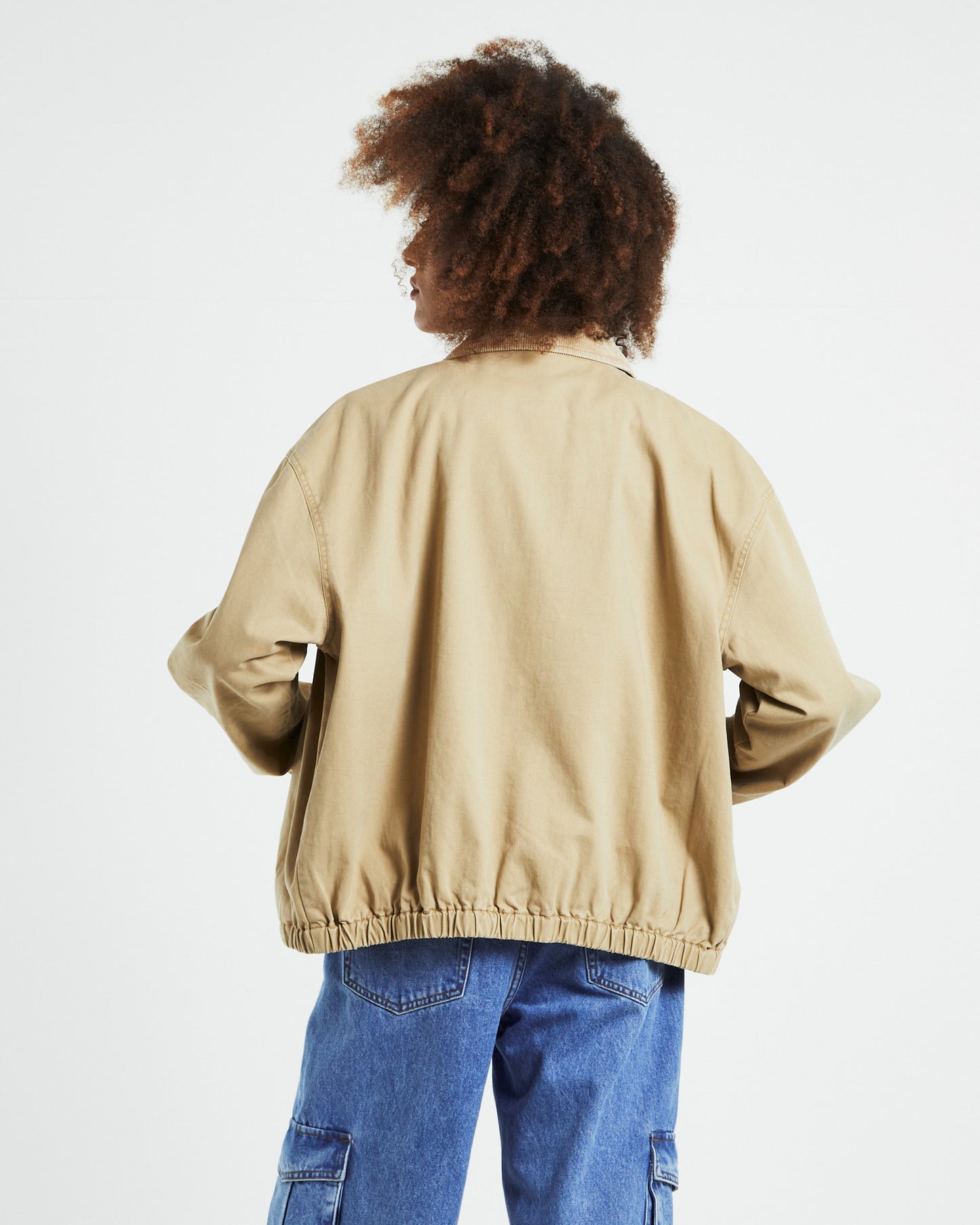 Harrington Cord Collar Jacket Cream