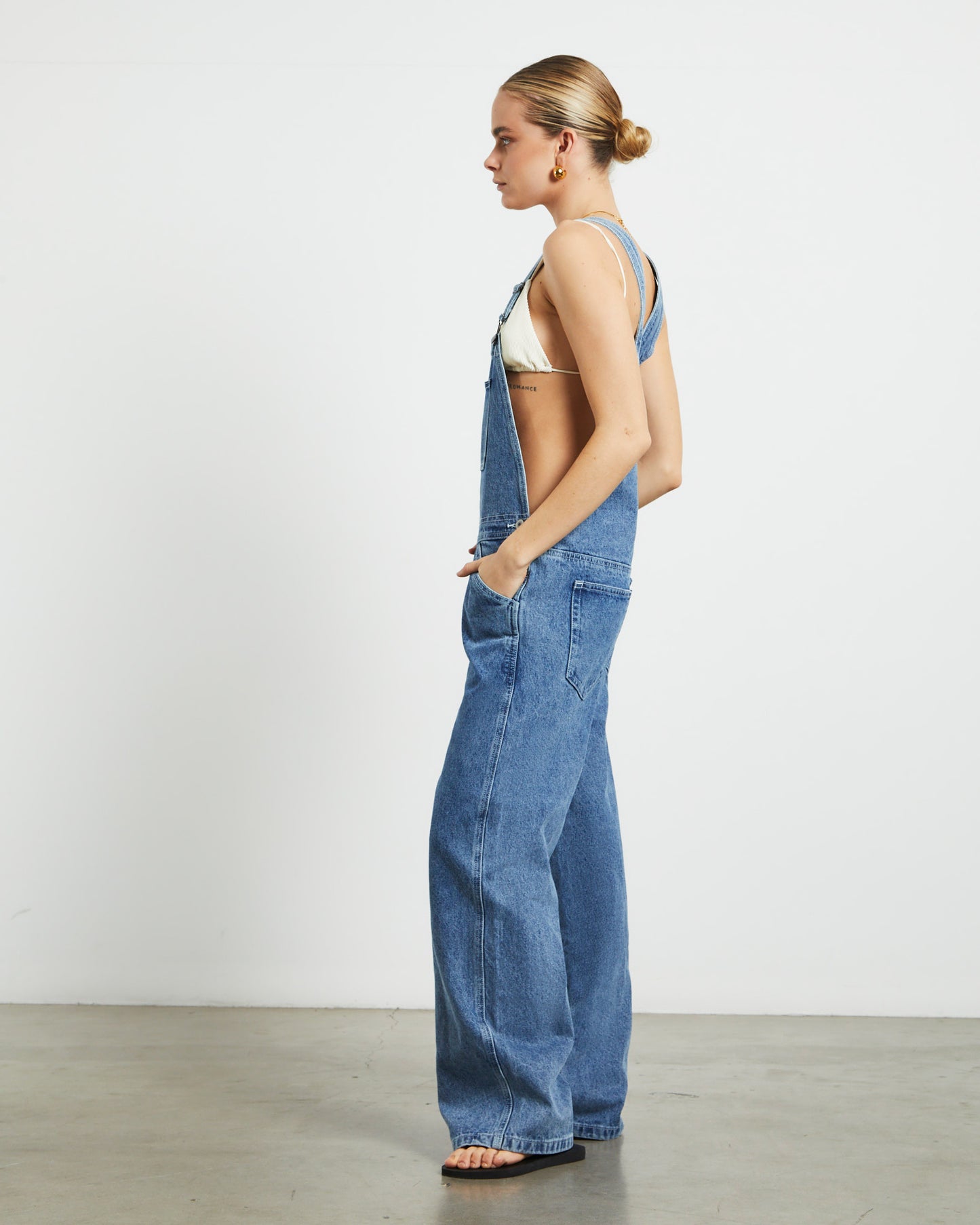 Jadey Denim Relaxed Overalls