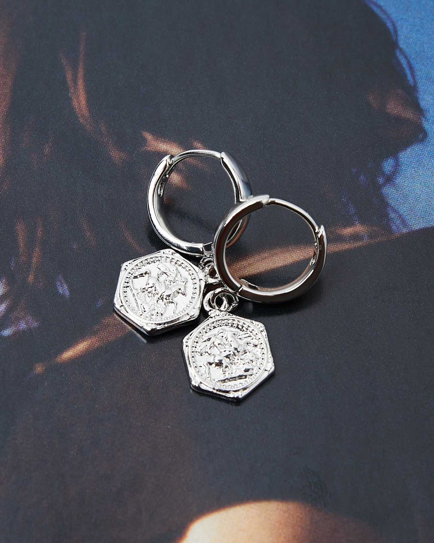 Harley Hammered Charm Earrgs