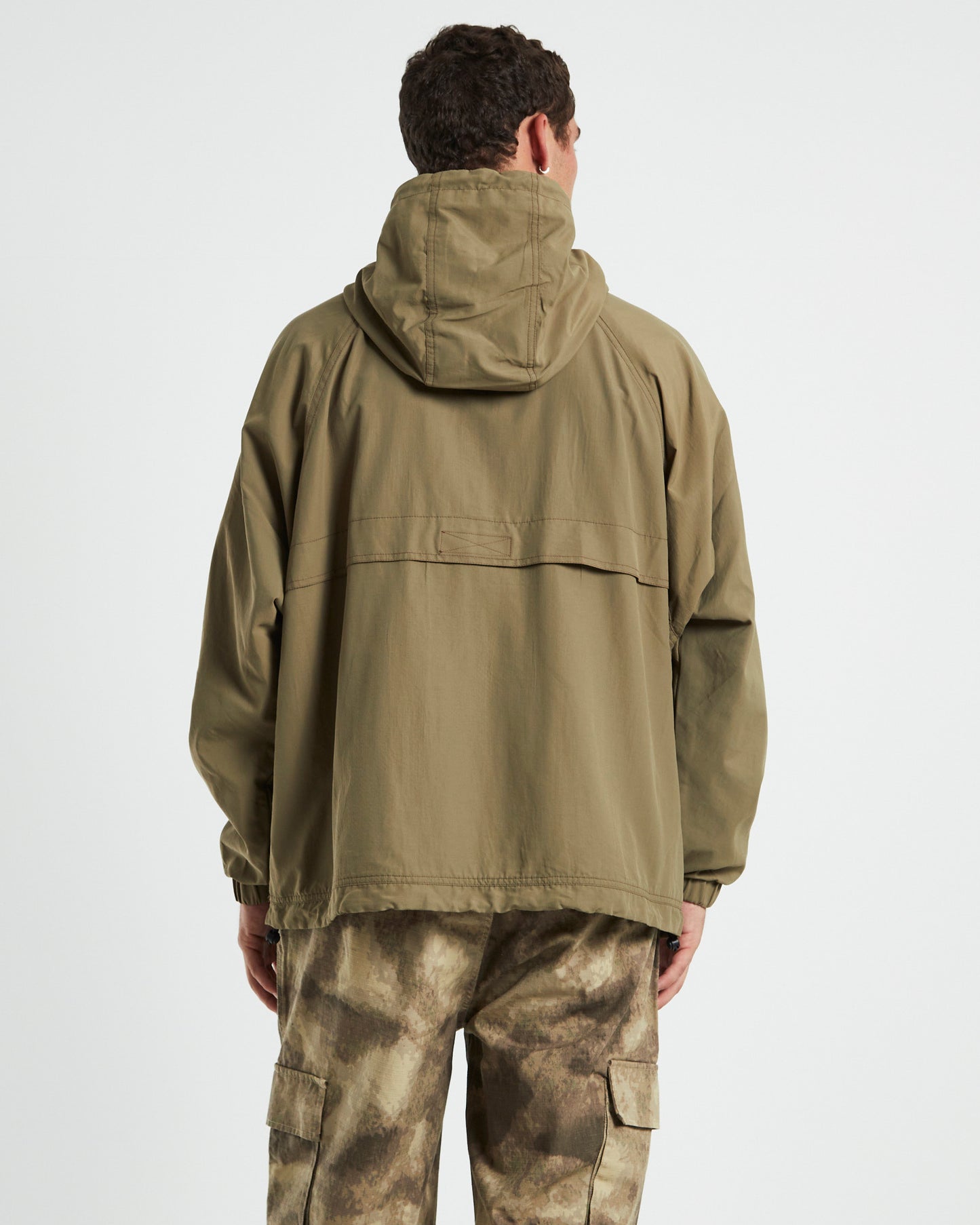 Quarter Zip Hoodie Anorak Fatigue Green