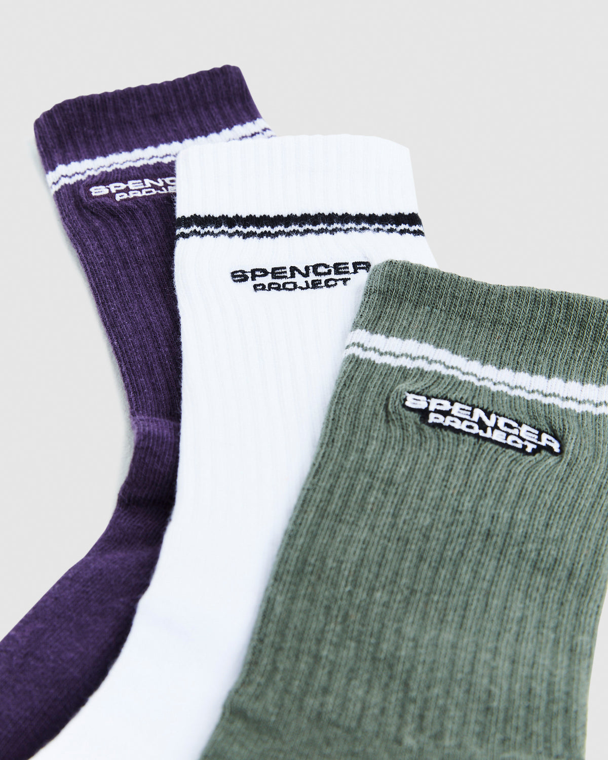 Burnside 3pk Socks White/Green/Purple ASSORTED
