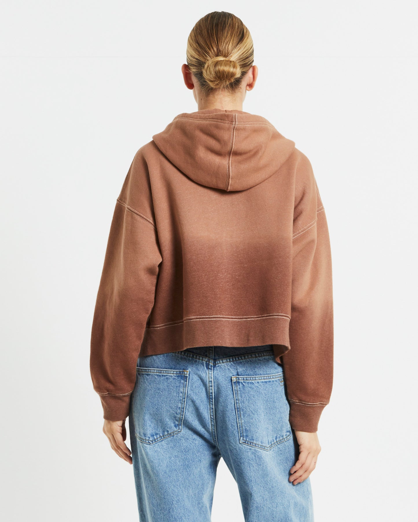 Baby Fleece Zip Hoodie in Brown