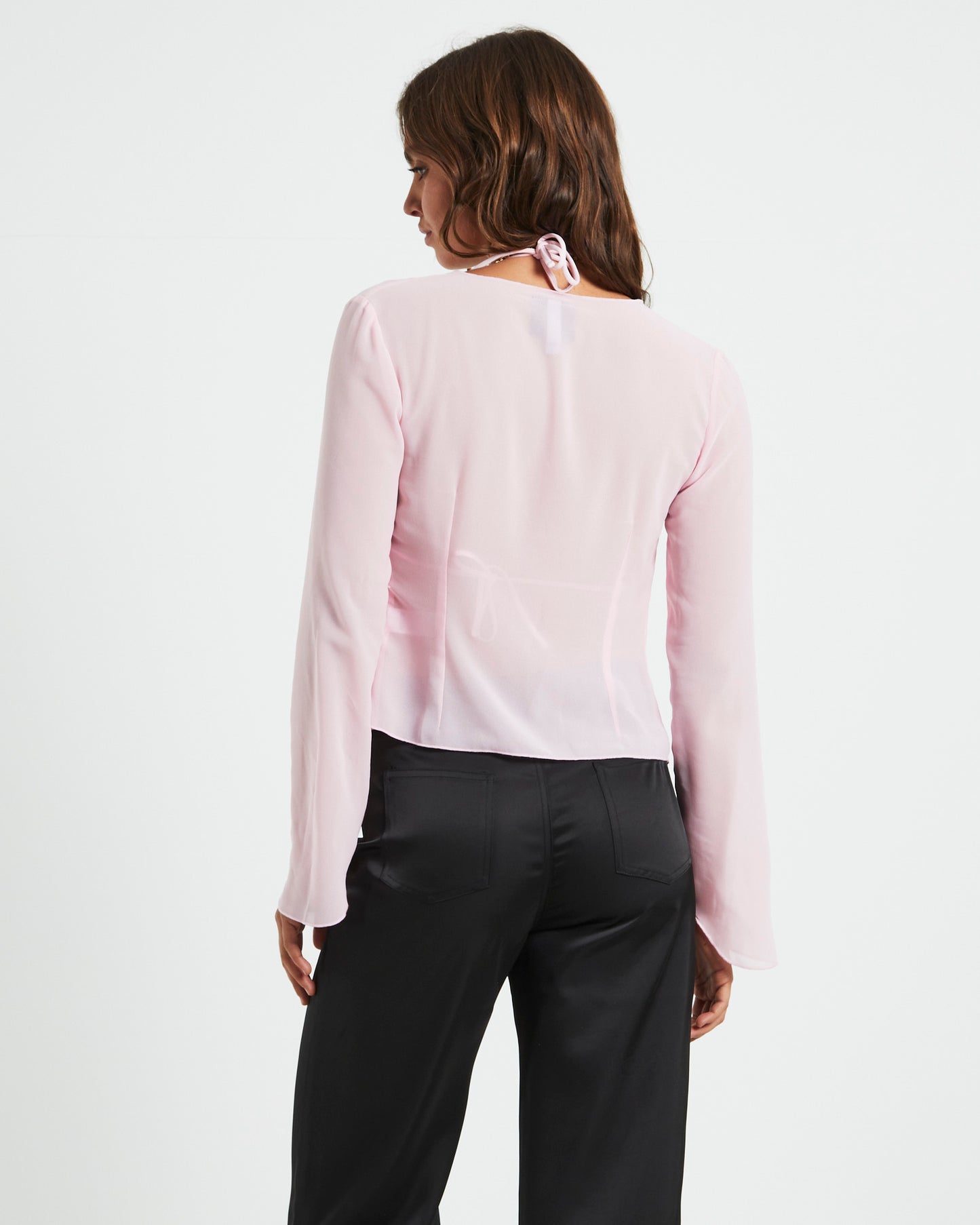 Ivy Laced Sheer Top in Pink