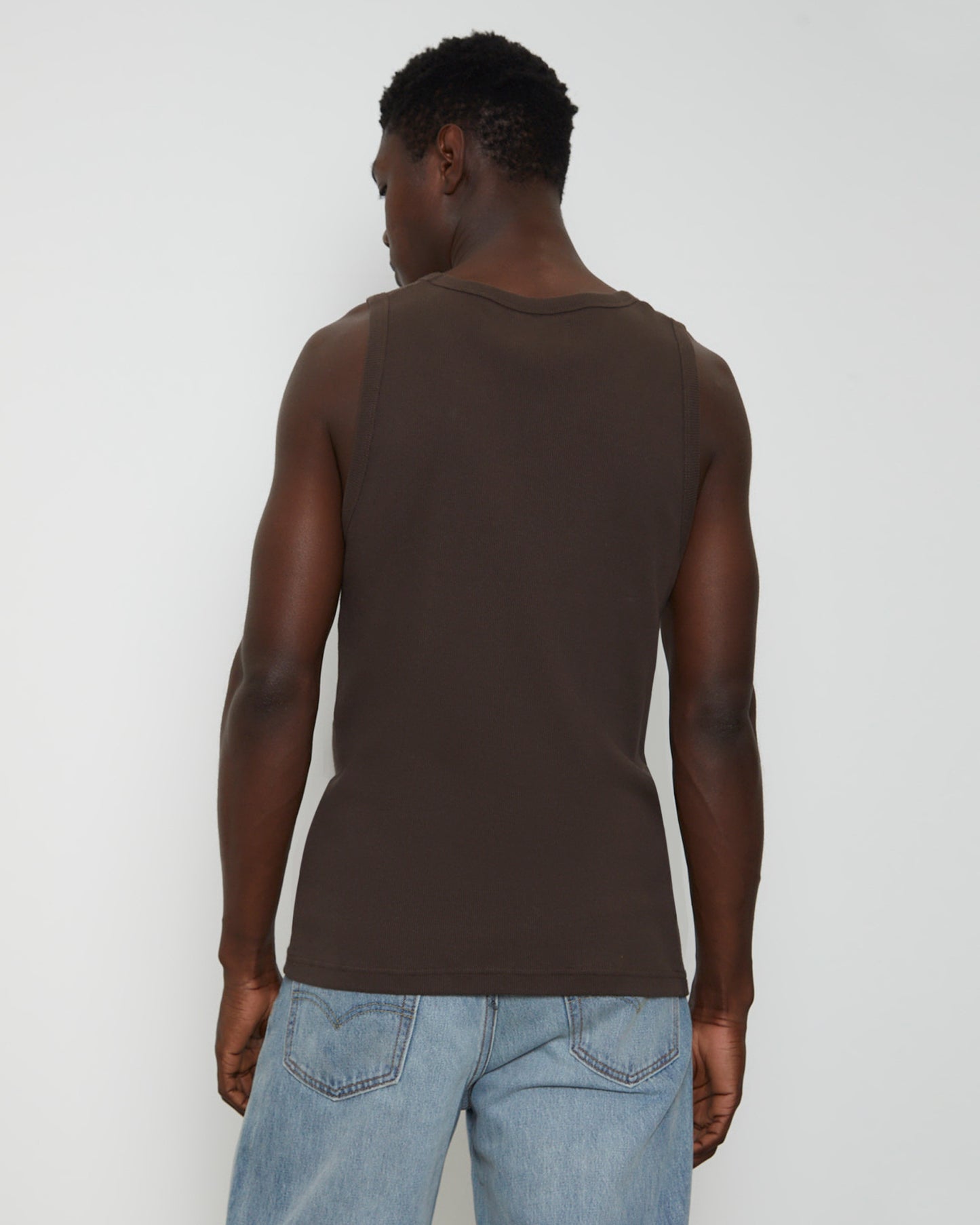 Rib Singlet in Umber Brown