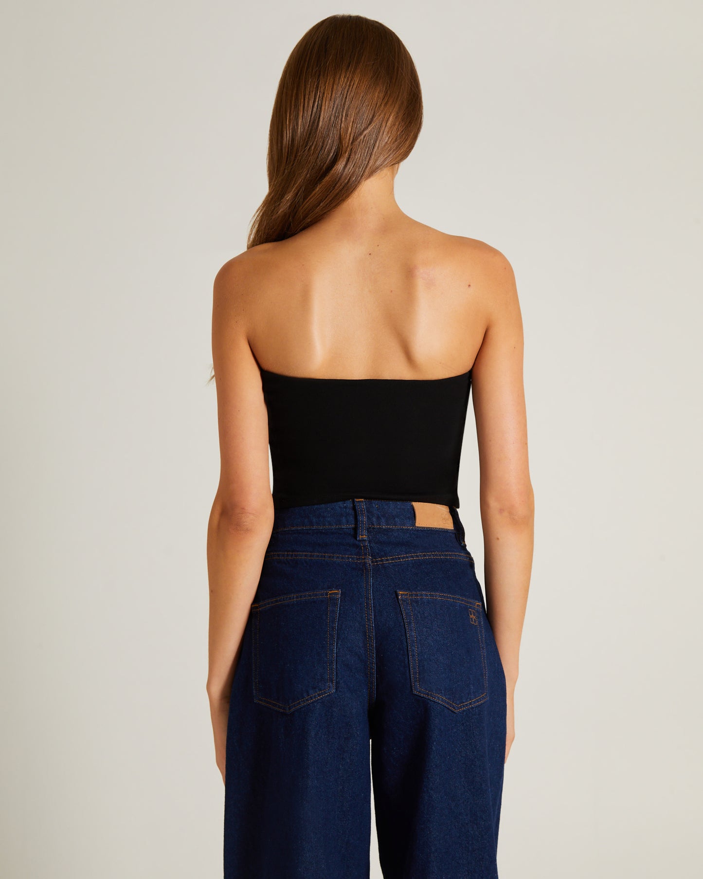 Slinky Strapless Top in Black