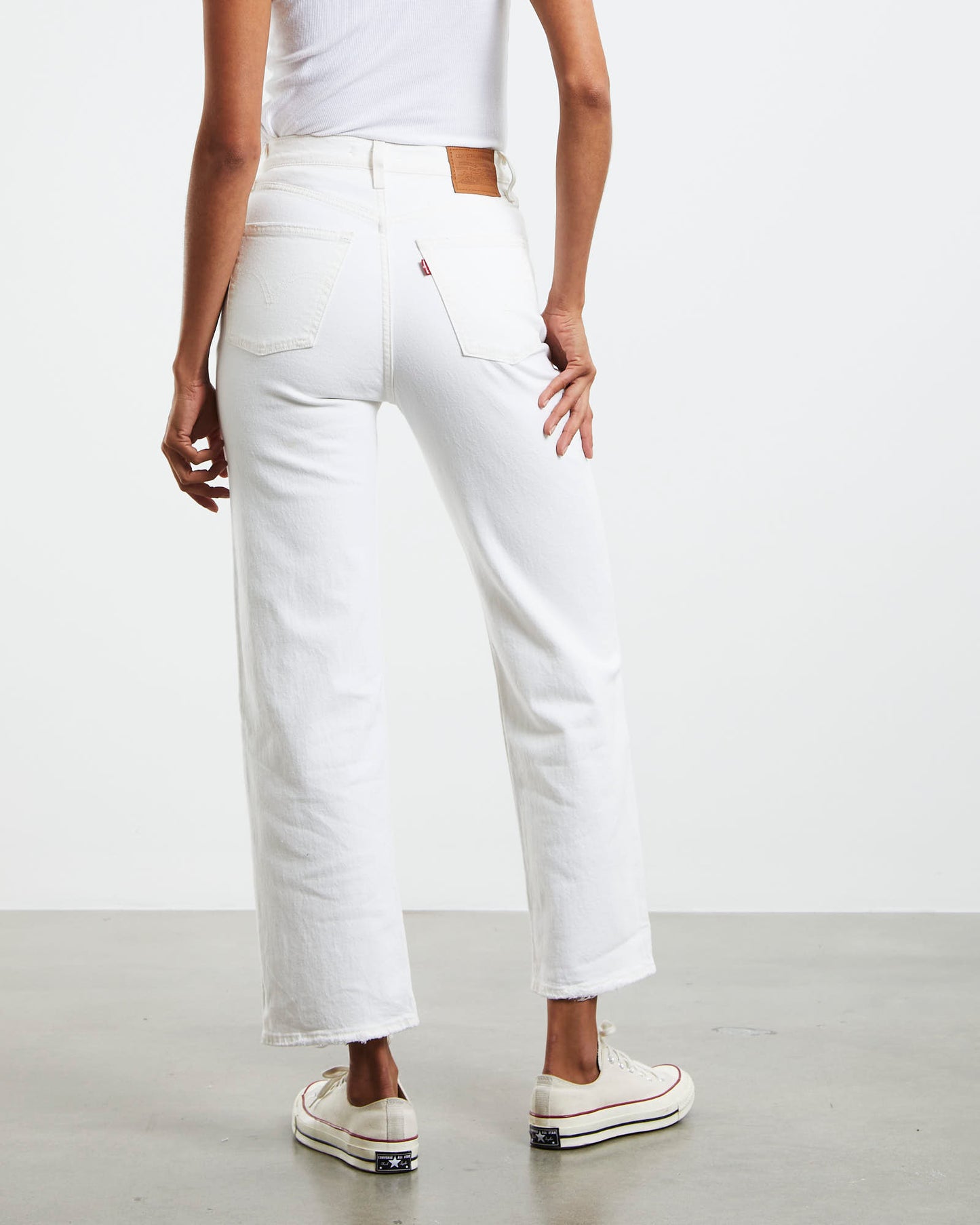 Ribcage Straight Jeans Cloud Over White