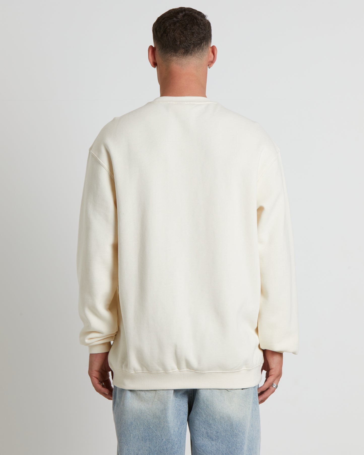 Underscore Milwaukee Bucks Crewneck Jumper in Unbleached White