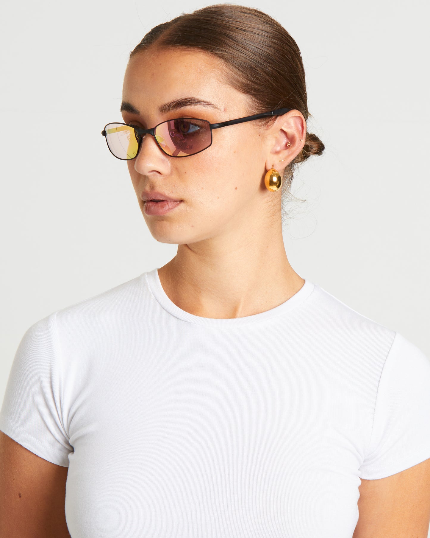 Star Beam Sunglasses in Matte Black/Pink Mirror