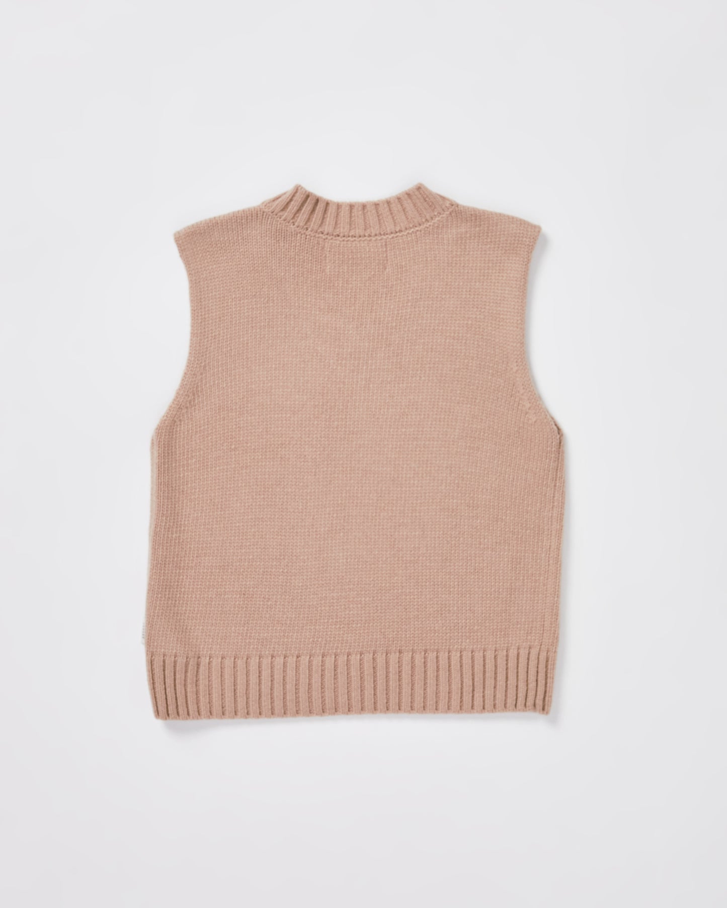 Boys Sunday Box Knit Vest in Tan