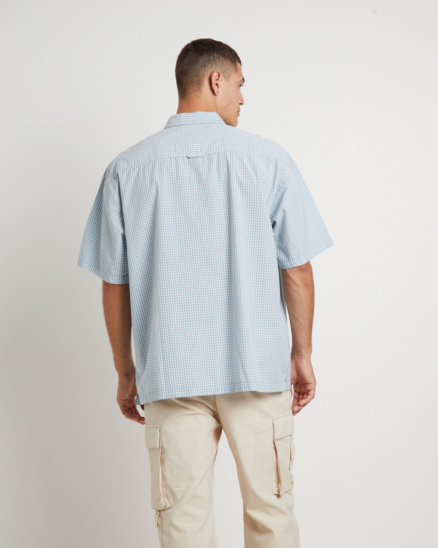 Skate Short Sleeve Shirt in Sky Check